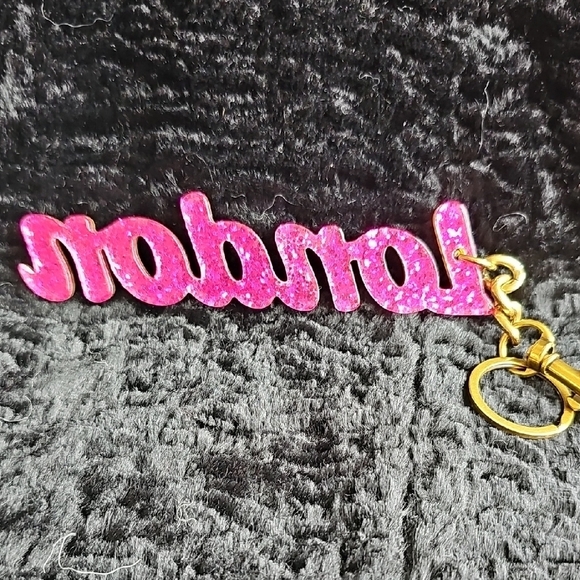 Kurt Geiger Gold and Pink Bag Charm or Key Ring. NWT and Box